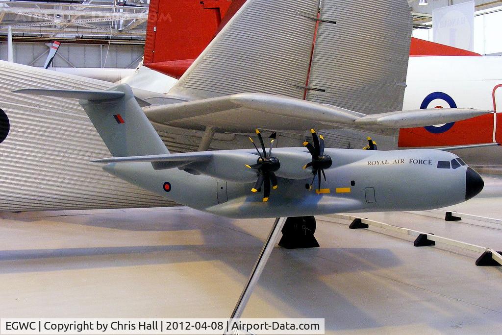 RAF Cosford Airport, Albrighton, England United Kingdom (EGWC) - model of the Airbus A400M at the RAF Museum, Cosford