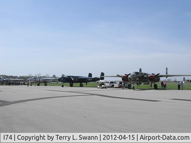 Grimes Field Airport (I74) - Gathering of B-25's at Grimes Field. 20 aircraft in attendance.