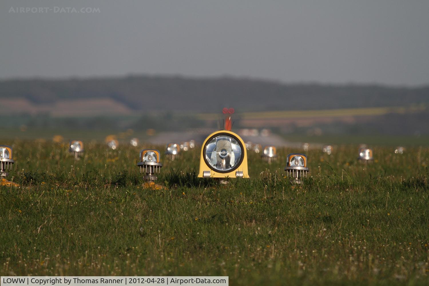 Vienna International Airport, Vienna Austria (LOWW) - Runway lights at the beginning of runway 11.