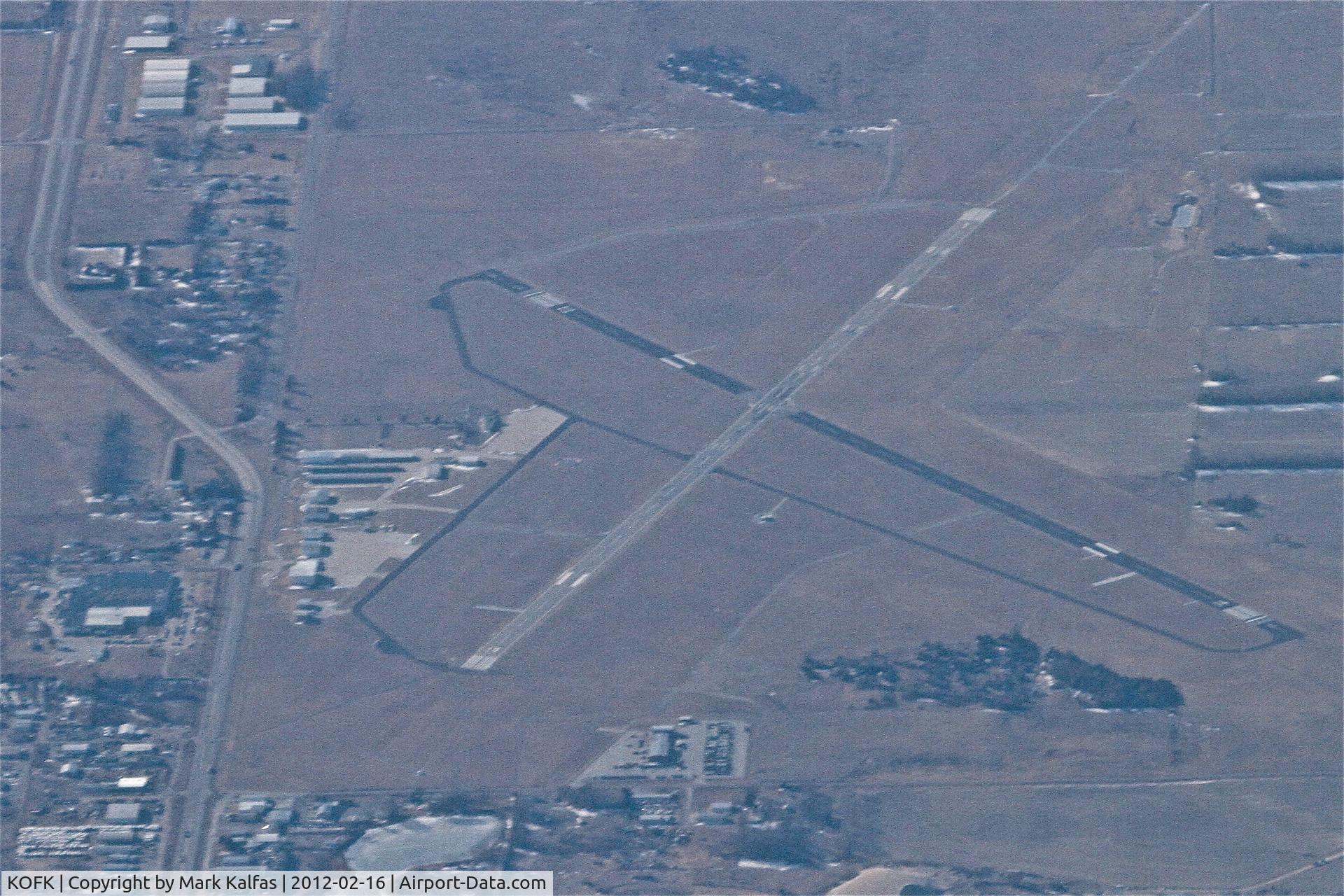 Norfolk Rgnl/karl Stefan Memorial Fld Airport (OFK) - Karl Stefan Memorial Airport/Norfolk Regional Airport, KOFK as seen from 34,000' en route from Chicago to San Francisco.