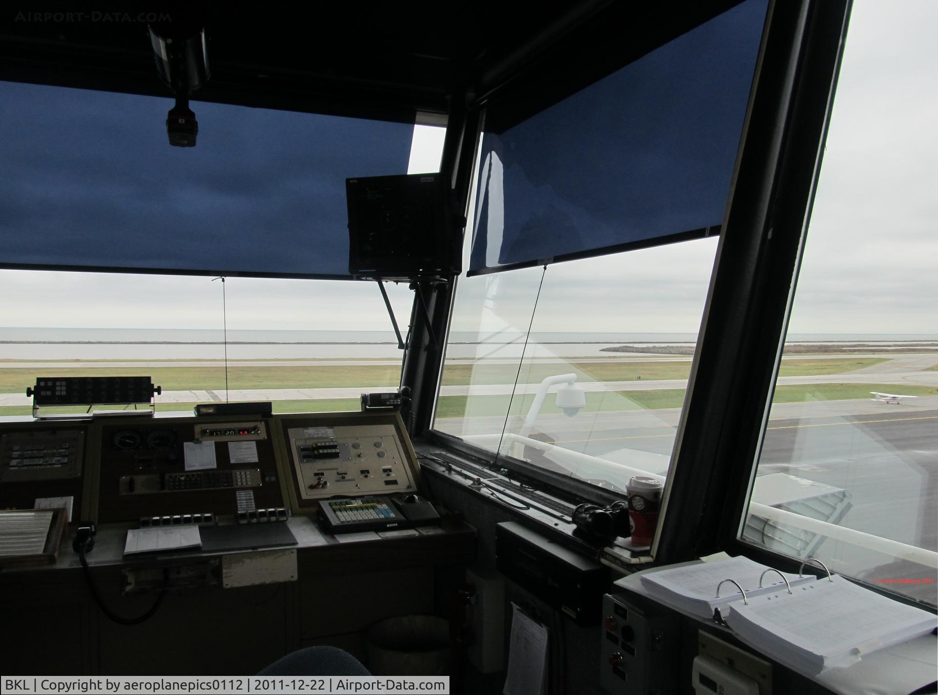 Burke Lakefront Airport (BKL) - A view from inside the Air Traffic Control Tower at Burke. 