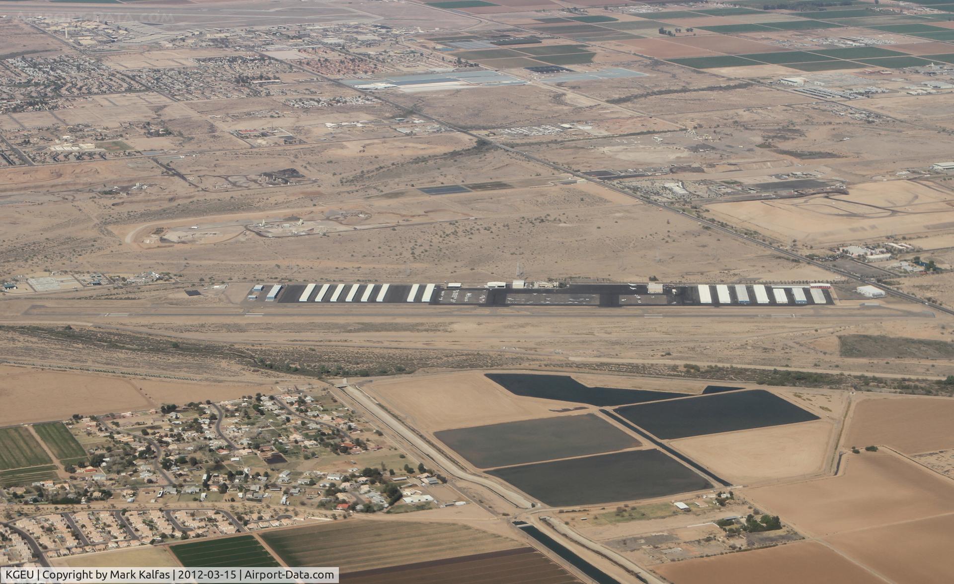 Glendale Municipal Airport (GEU) - Glendale Arizona, Glendale Municipal Airport as seen from 4,000' turning base for RWY 8 at PHX.