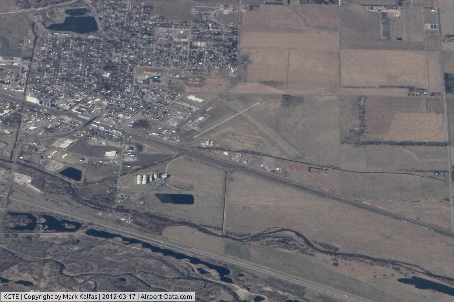Quinn Field Airport (GTE) - Gothenburg, Nebraska - Quinn Field as seen on a 065 heading at 37,000' en route from Phoenix to Chicago.