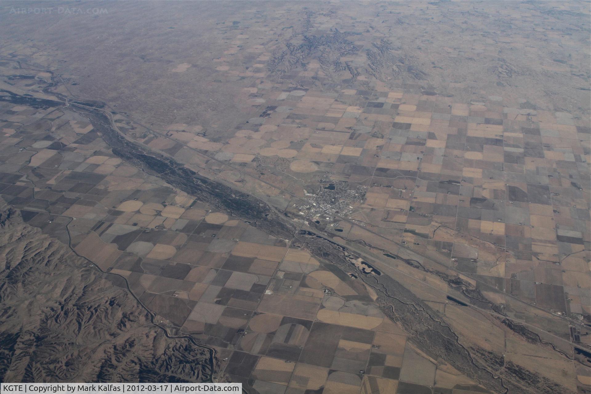 Quinn Field Airport (GTE) - Gothenburg, Nebraska - Quinn Field as seen on a 065 heading at 37,000' en route from Phoenix to Chicago.