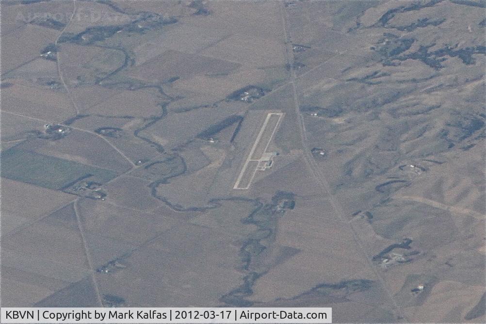 Albion Municipal Airport (BVN) - Albion, Nebraska - Albion Municipal Airport as seen on a 065 heading at 37,000' en route from Phoenix to Chicago. 