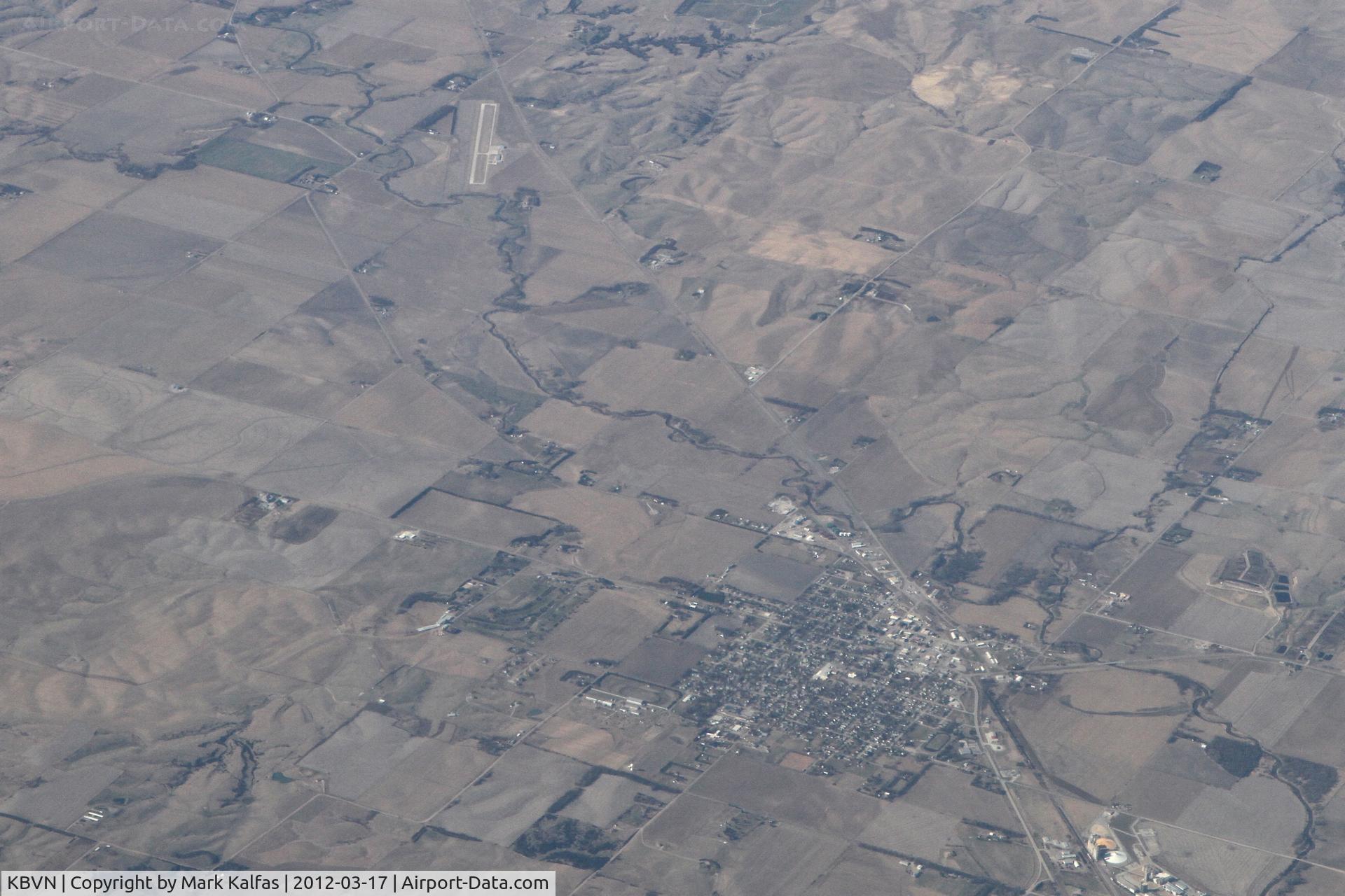 Albion Municipal Airport (BVN) - Albion, Nebraska - Albion Municipal Airport as seen on a 065 heading at 37,000' en route from Phoenix to Chicago. 