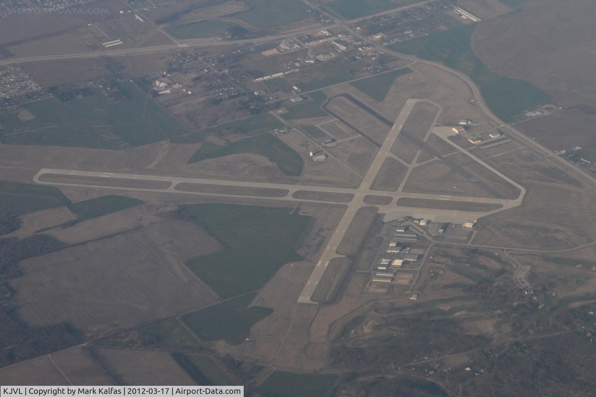 Southern Wisconsin Regional Airport (JVL) - Janesville, Wisconsin, Southern Wisconsin Regional Airport seen on a 115 heading descending though 12,000 on the JVL5 arrival into O'Hare.