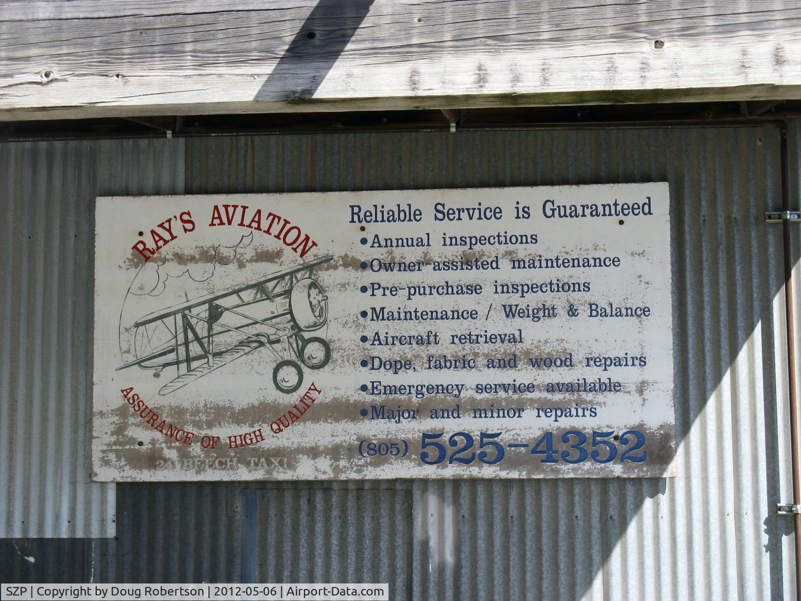 Santa Paula Airport (SZP) - Ray's Aviation, Maintenance & Repair services