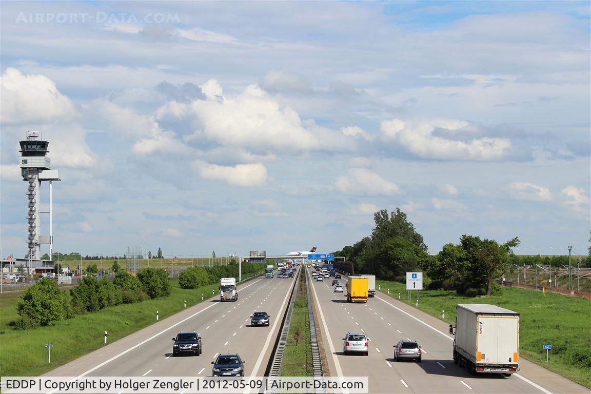 Leipzig/Halle Airport, Leipzig/Halle Germany (EDDP) - View along Autobahn A 14 to crossing taxiway Alpha....