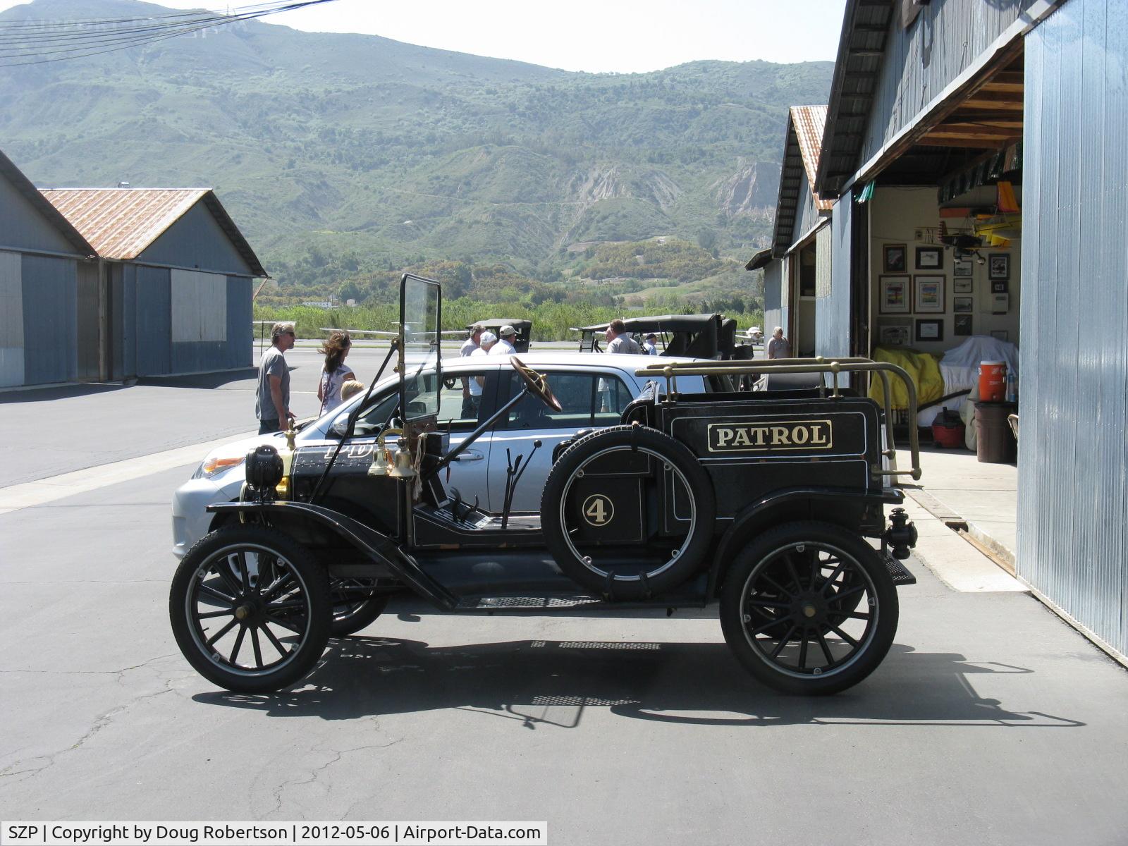 Santa Paula Airport (SZP) - First Sunday Aviation Museum of Santa Paula Open House and Fly-In invites car clubs-this is a Ford Model T Club car