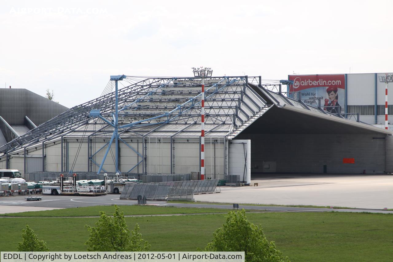 Düsseldorf International Airport, Düsseldorf Germany (EDDL) - engine test - noise reduction building