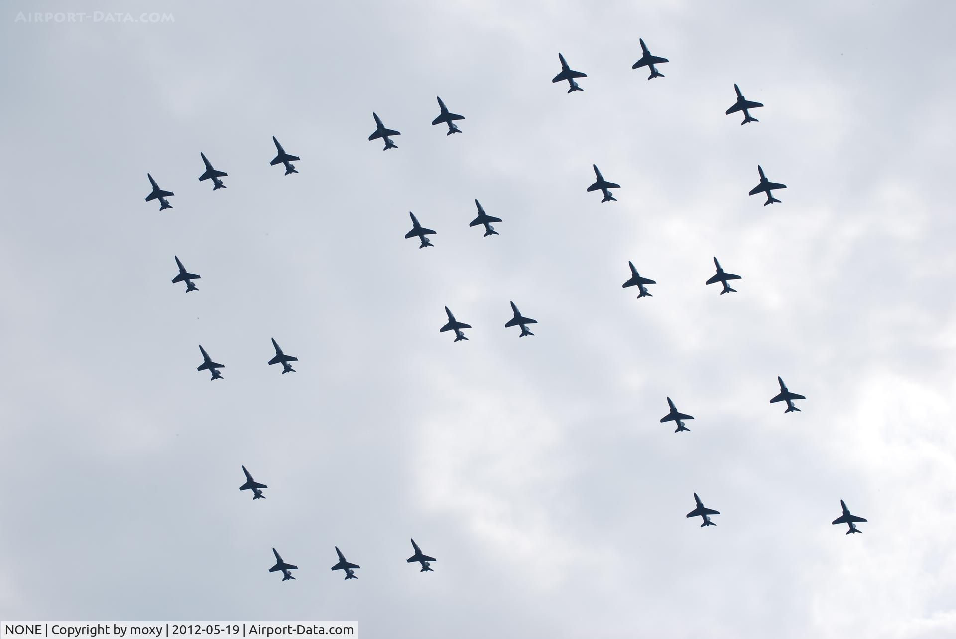 NONE Airport -  Royal Air Force Bae Hawks in a royal cipher formation (E