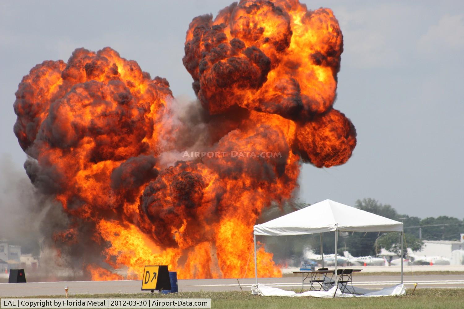 Lakeland Linder Regional Airport (LAL) - Pyros going off at Sun N Fun during Masters of Mayhem show
