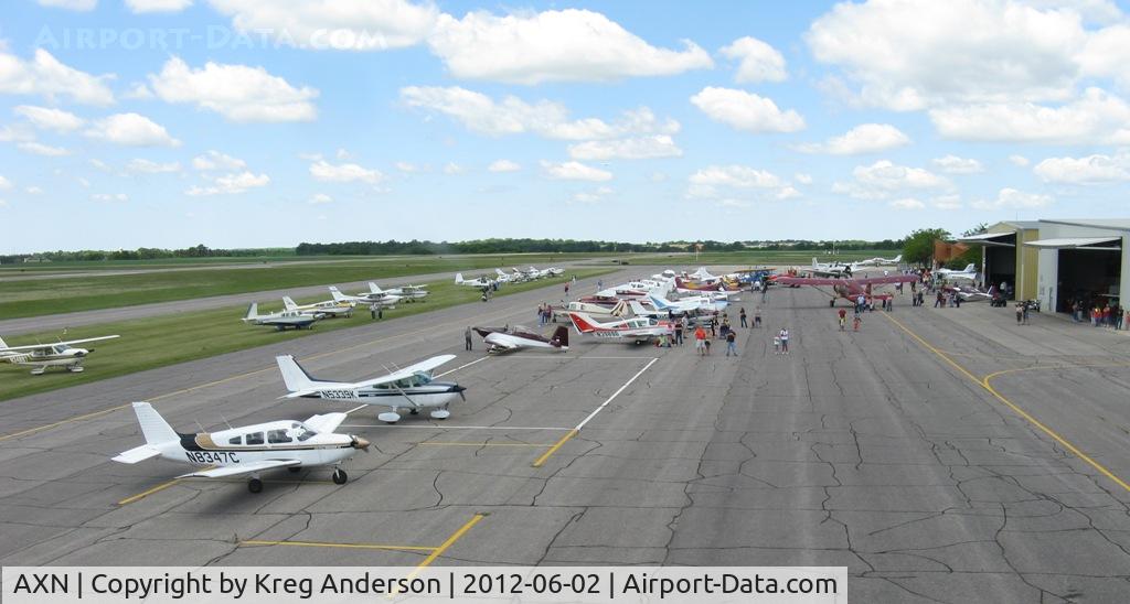 Chandler Field Airport (AXN) - View of the ramp during the latter hours of the 2012 fly-in lunch.