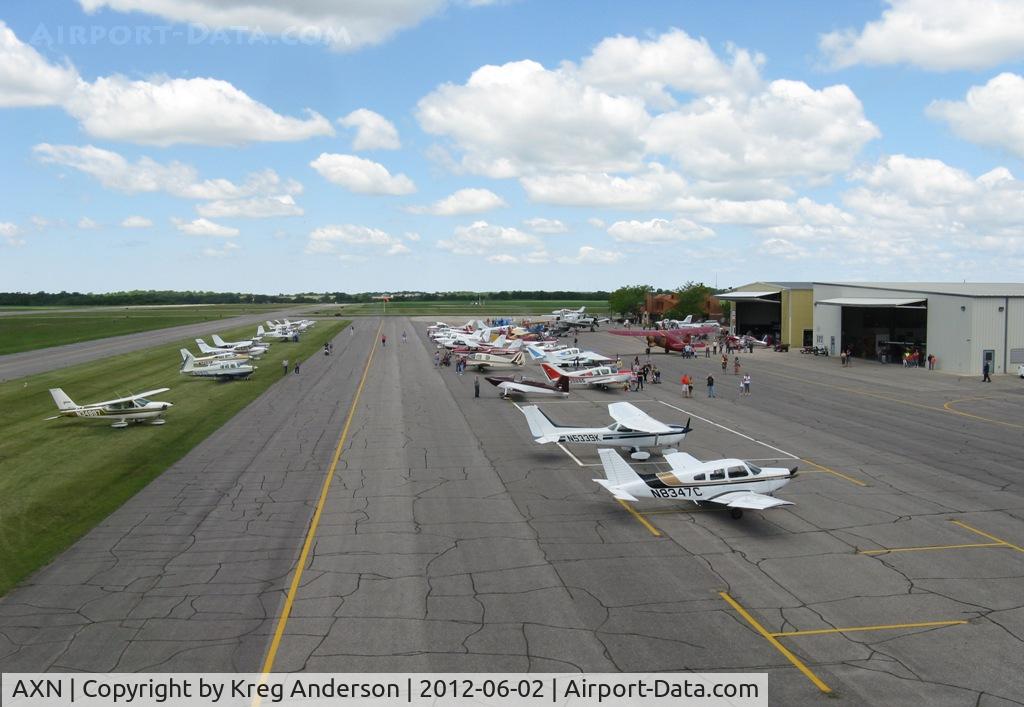 Chandler Field Airport (AXN) - View of the ramp during the latter hours of the 2012 fly-in lunch.