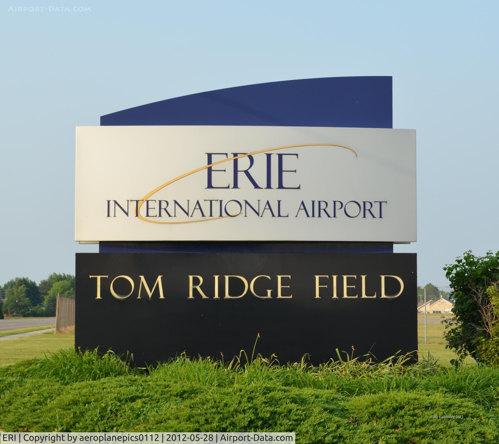 Erie Intl/tom Ridge Field Airport (ERI) - The entrance at sign at KERI. 