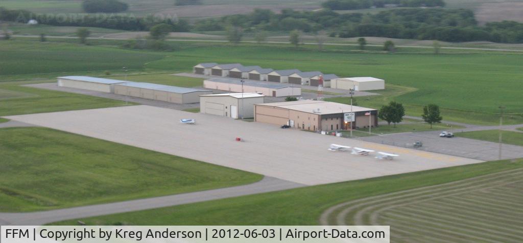 Fergus Falls Muni-einar Mickelson Fld Airport (FFM) - A view of the ramp at Fergus Falls Municipal Airport after departing runway 13 on a Sunday evening.