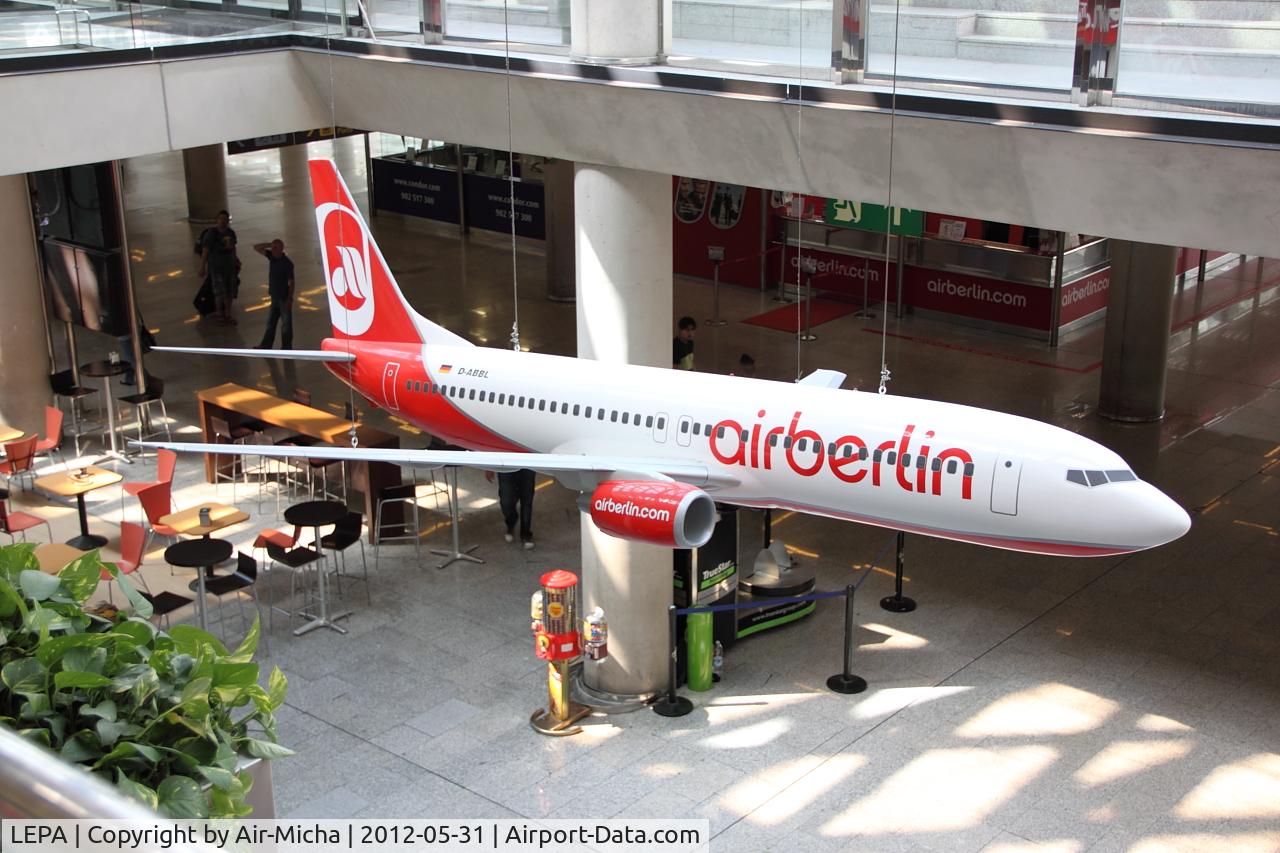 Palma de Mallorca Airport (or Son Sant Joan Airport), Palma de Mallorca Spain (LEPA) - Model airplane from Boeing 737 Air Berlin.