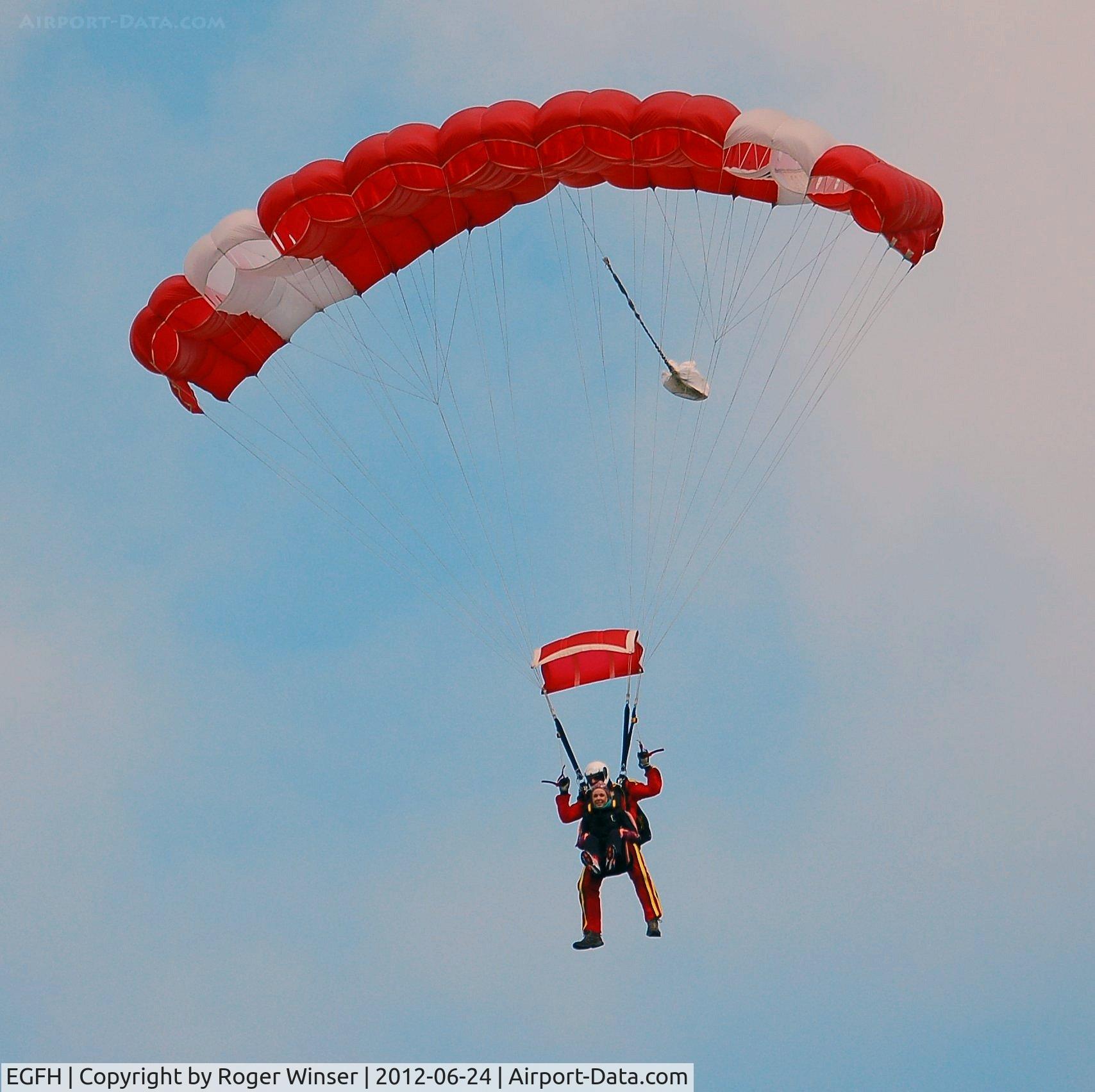 Swansea Airport, Swansea, Wales United Kingdom (EGFH) - Sponsored charity tandem skydive with Skydive Swansea.