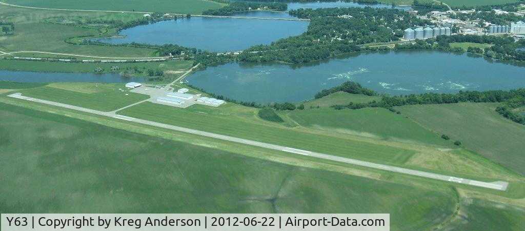 Elbow Lake Municipal - Pride Of The Prairie Airport (Y63) - Elbow Lake Municipal Airport on the downwind leg for runway 32.