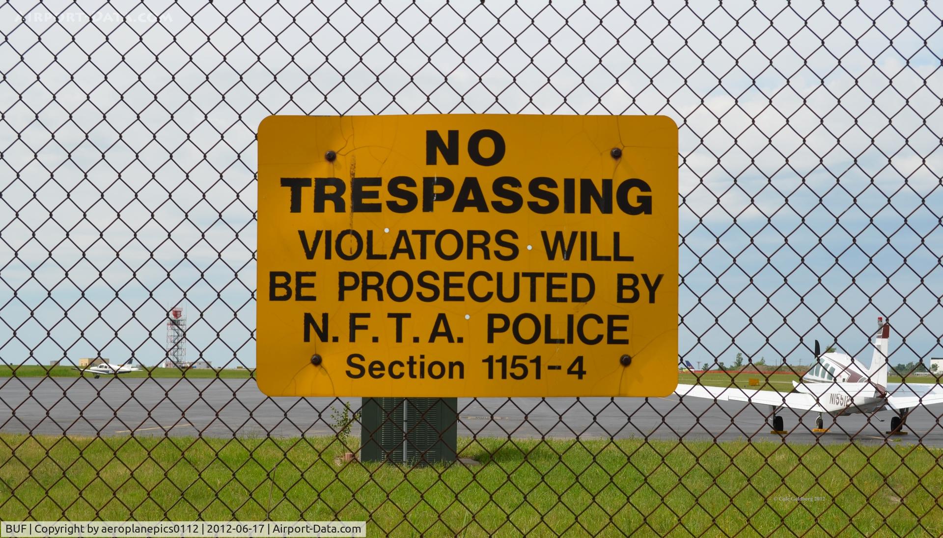 Buffalo Niagara International Airport (BUF) - A sign reading 