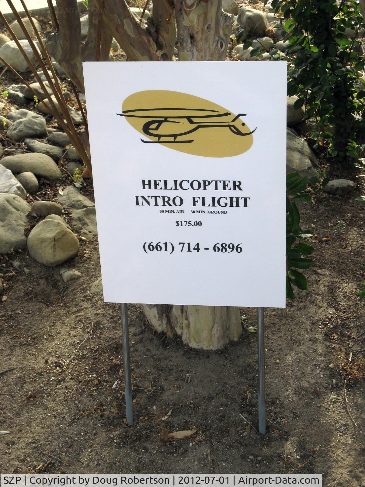 Santa Paula Airport (SZP) - New service offered-Helicopter Rides, more than just a ride.