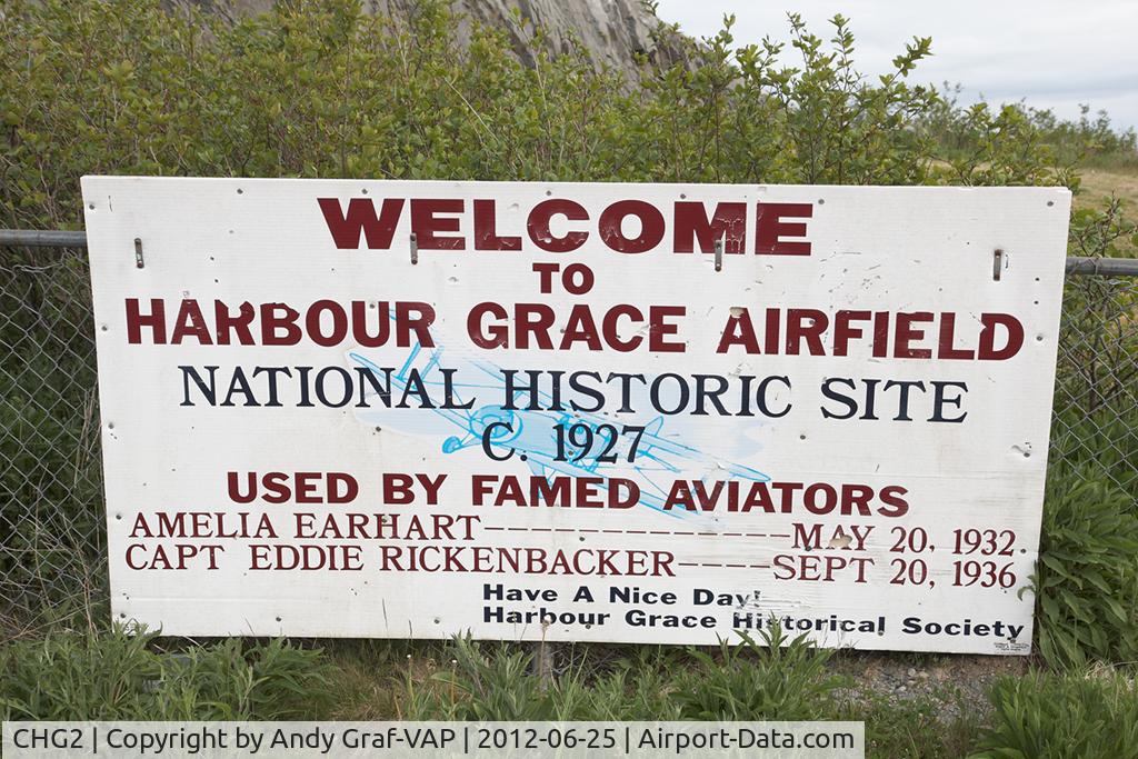 CHG2 Airport - Information board of Harbour Grace Airfield