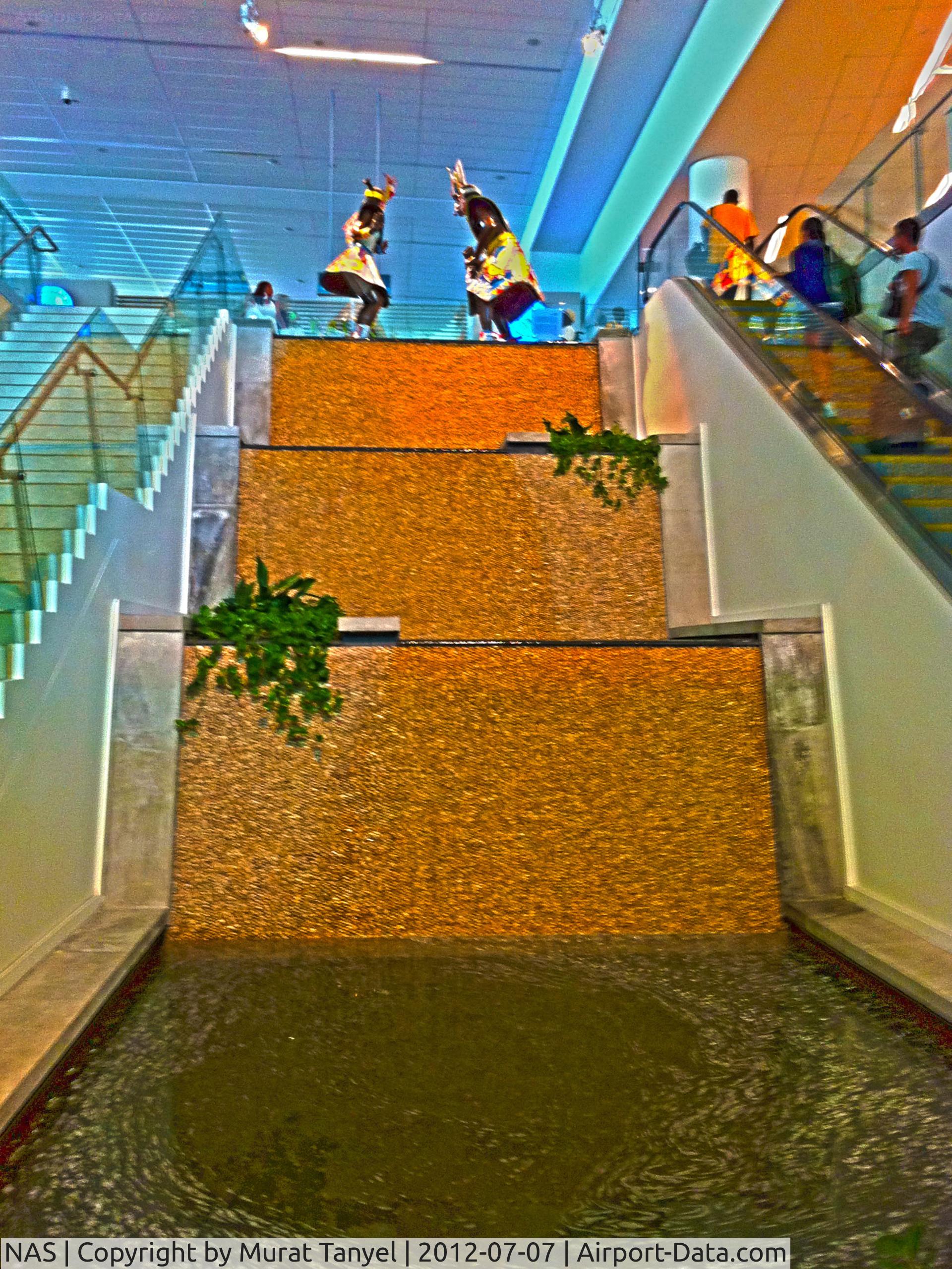 Lynden Pindling International Airport (Nassau Intl), Nassau, New Providence Bahamas (NAS) - The waterfalls leading up to the US departure gates