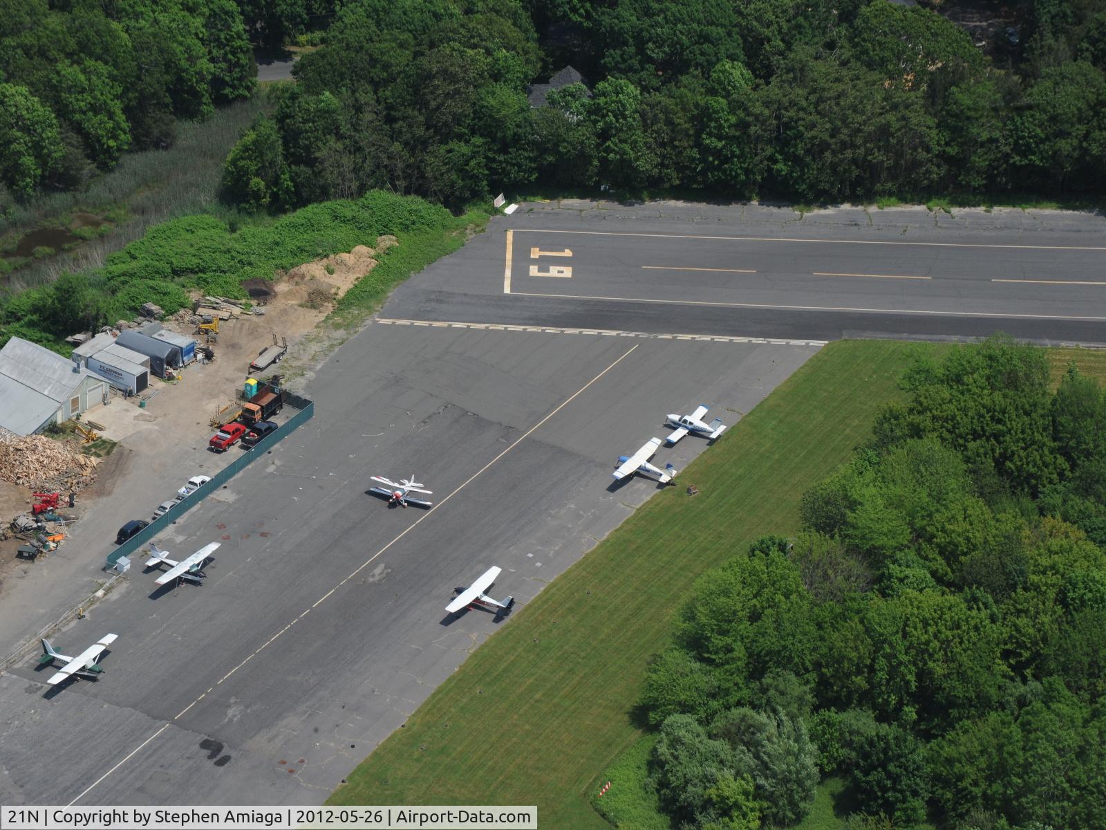 Mattituck Airport (21N) - Detail of North end of runway.