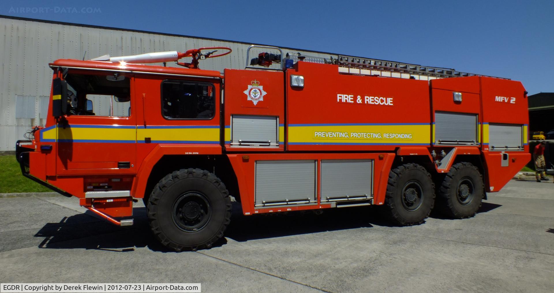 RNAS Culdrose Airport, Helston, England United Kingdom (EGDR) - Main Fire fighting appliance at RNAS Culdrose. 