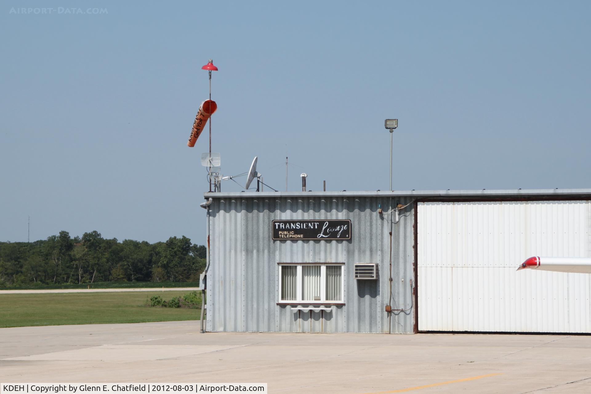 Decorah Municipal Airport (DEH) - South corner of the FBO office
