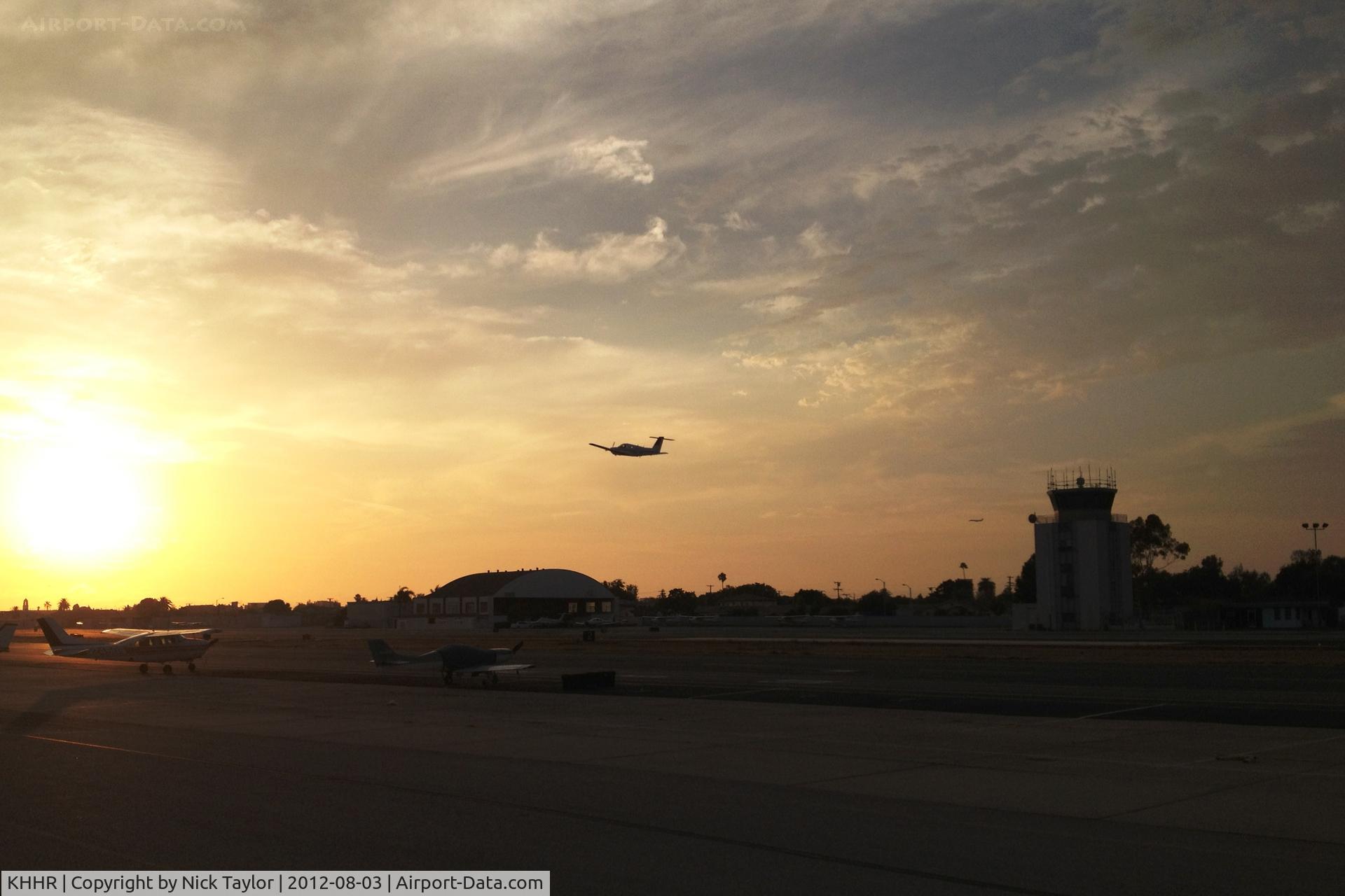 Jack Northrop Field/hawthorne Municipal Airport (HHR) - Piper departing around sundown
