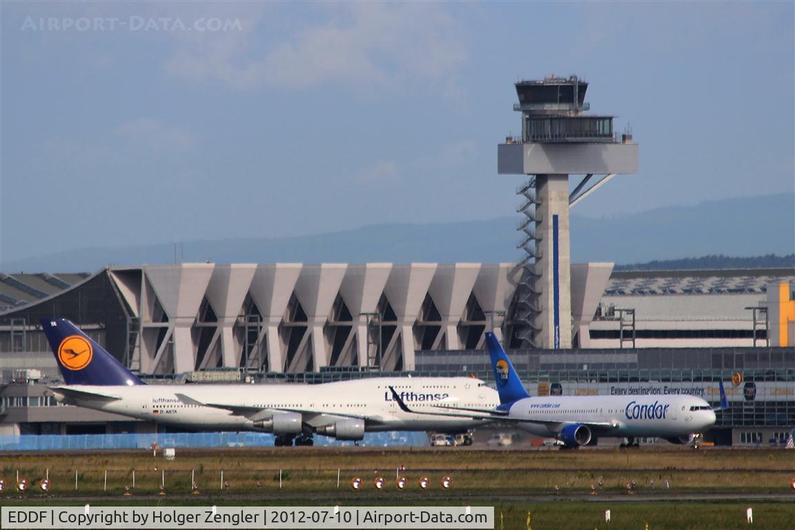 Frankfurt International Airport, Frankfurt am Main Germany (EDDF) - A Jumbo always makes a 767 look feathery.....