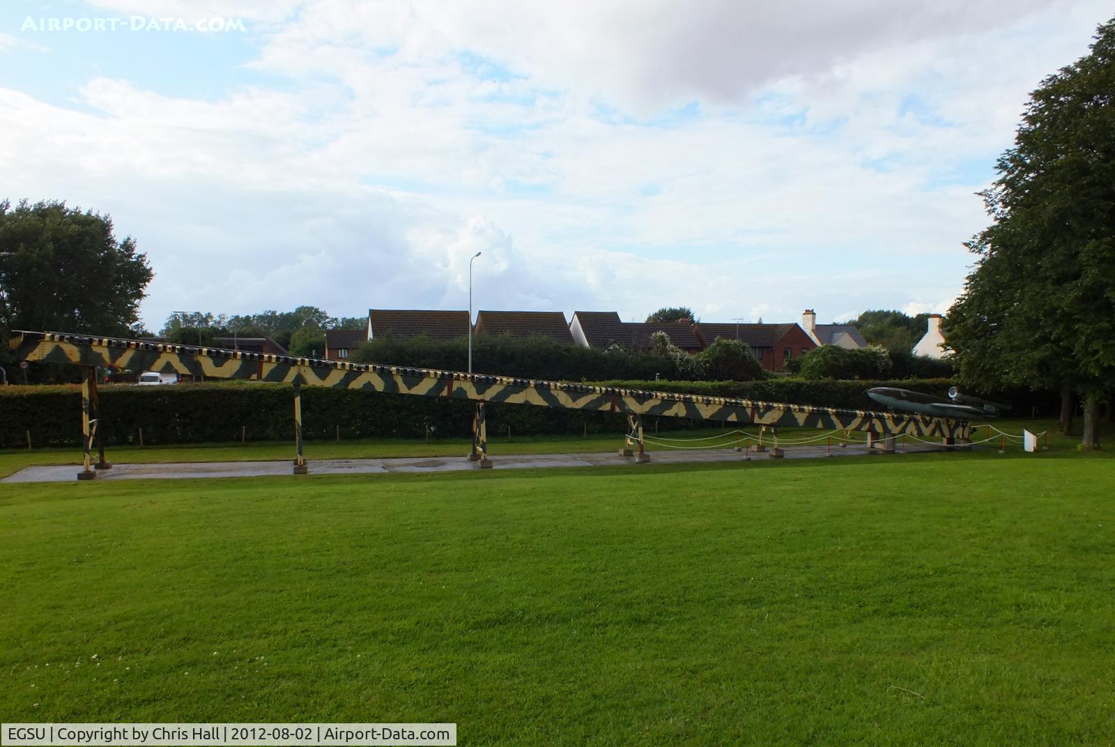 Duxford Airport, Cambridge, England United Kingdom (EGSU) - Replica V1 Flying Bomb (Fieseler Fi 103) on an original Launch Ramp