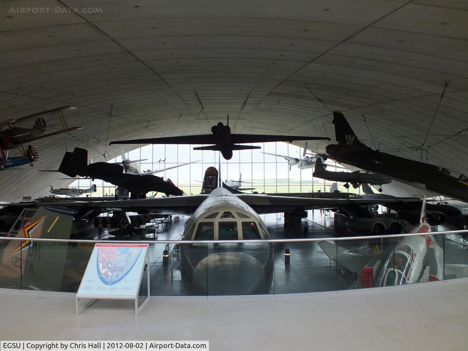 Duxford Airport, Cambridge, England United Kingdom (EGSU) - Boeing B-52D Stratofortress dominating the the American Air Museum, Duxford
