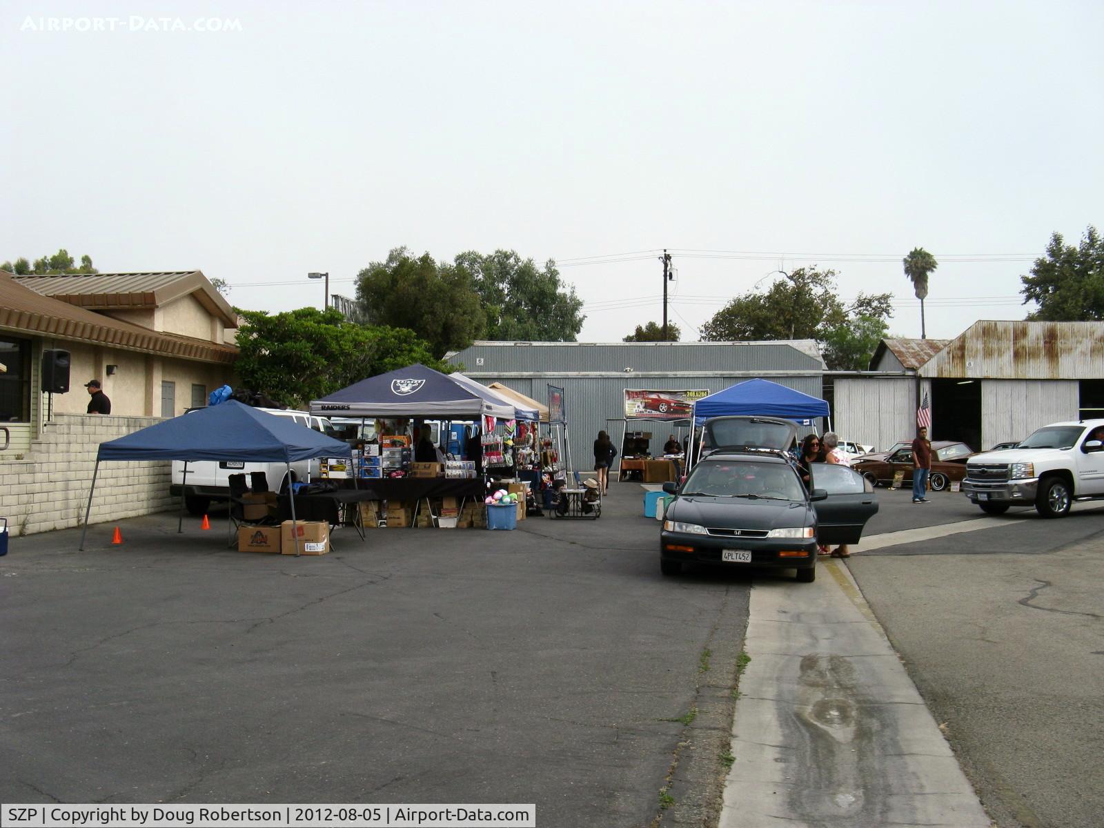 Santa Paula Airport (SZP) - First Sunday Aviation Museum of Santa Paula Open House & Fly-In-invited car collector vendors setting up shops early-a full band played music all day-was a free huge audience draw!