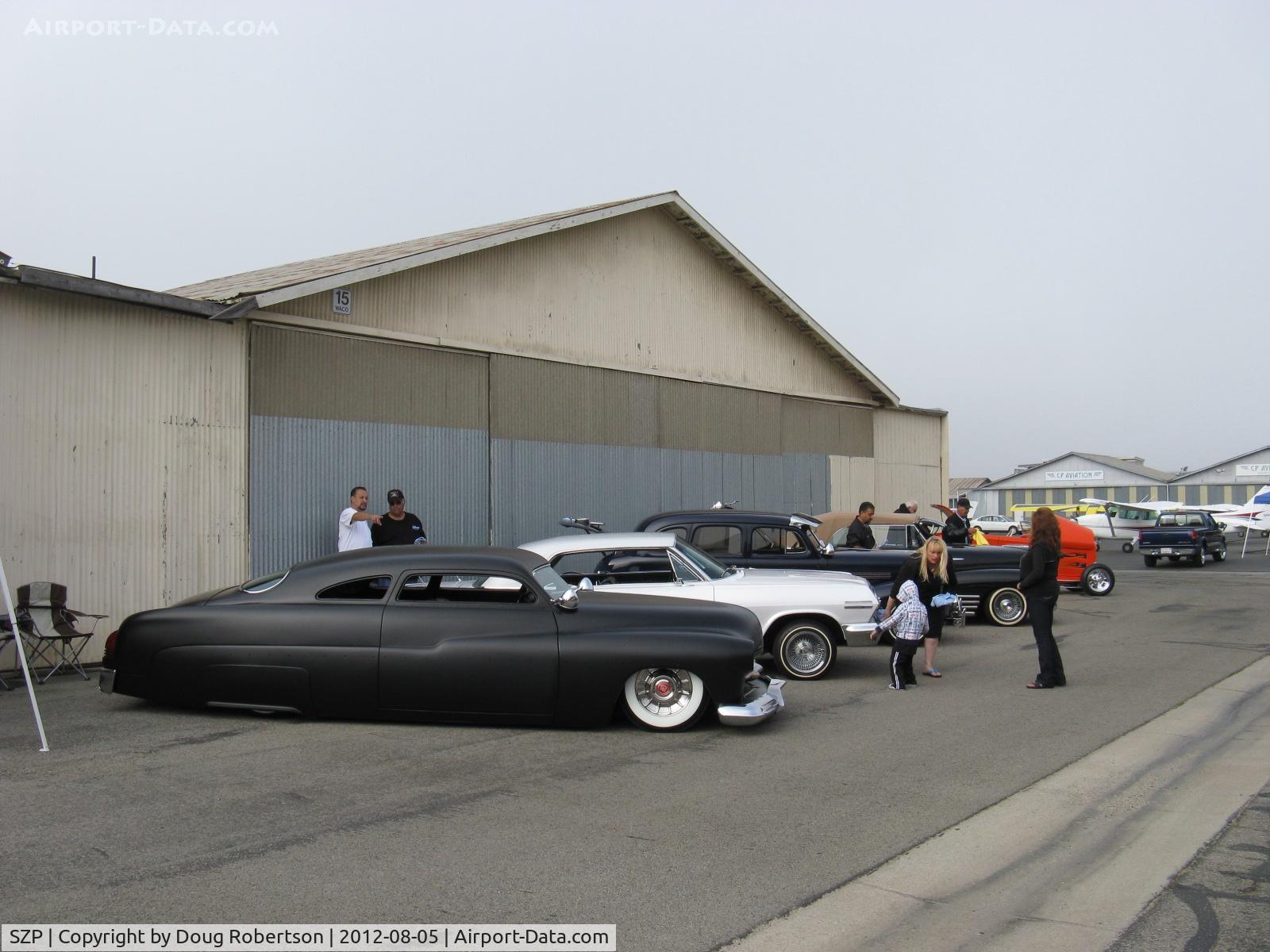 Santa Paula Airport (SZP) - First Sunday Aviation Museum of Santa Paula Open House & Fly-In invites car clubs-this is a 1951 Mercury club coupe chopped and channeled custom lowrider.