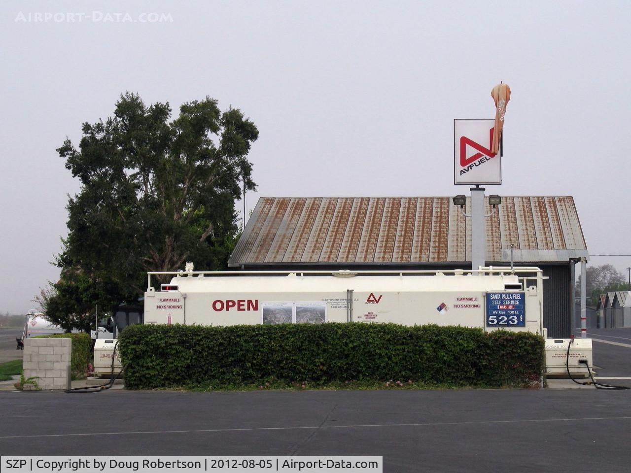Santa Paula Airport (SZP) - Early morning calm at the Self-Serve Fuel Dock; still the lowest price in Ventura County for 100LL.