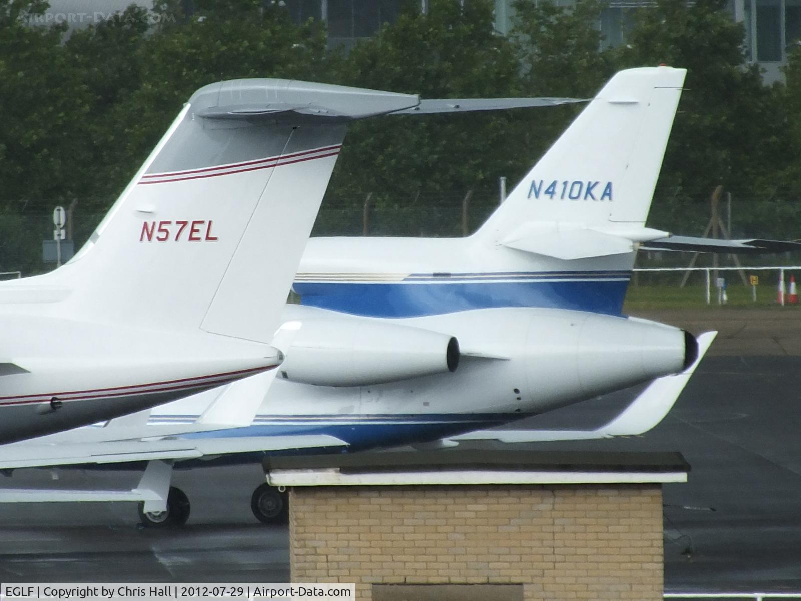 Farnborough Airfield Airport, Farnborough, England United Kingdom (EGLF) - Dassault Falcon 2000EX N57EL and Dassault Falcon 900 N410KA