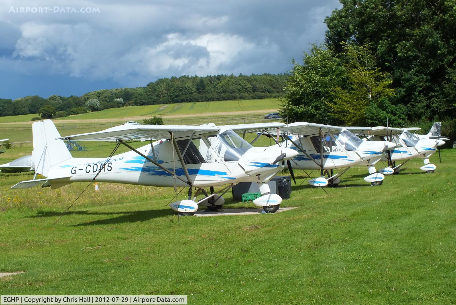 Popham Airfield Airport, Popham, England United Kingdom (EGHP) - line up of Ikarus C42 FB80 at Popham Airfield, Hampshire
