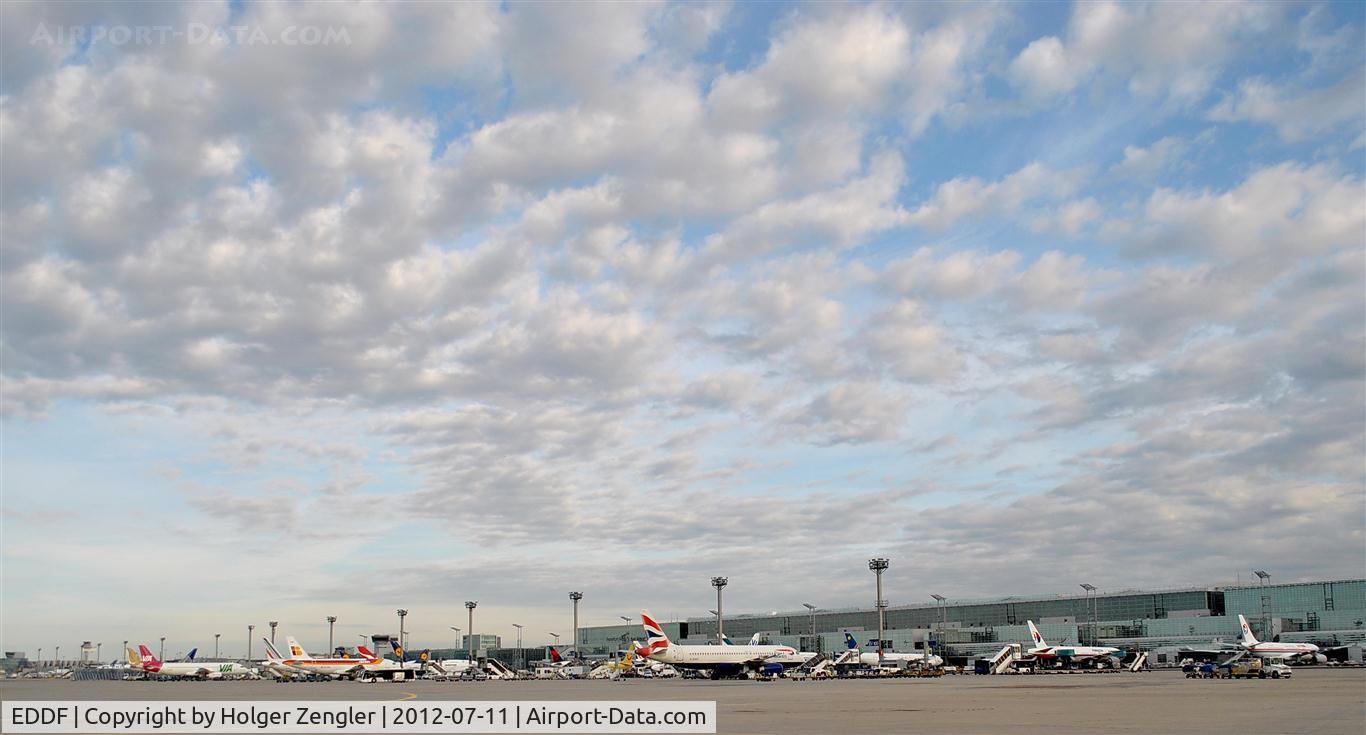 Frankfurt International Airport, Frankfurt am Main Germany (EDDF) - In the morning at 7.15. Only me, some aircrafts and a beautiful sky......