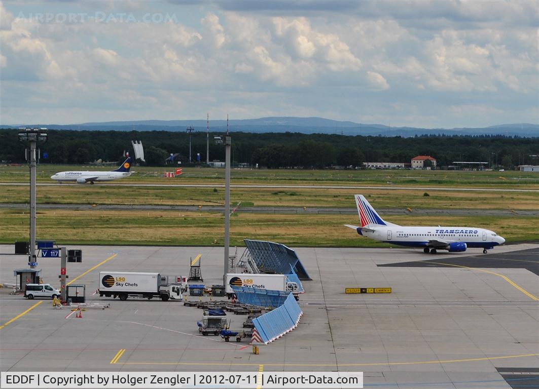 Frankfurt International Airport, Frankfurt am Main Germany (EDDF) - Beyond the runways on the left you can see Berlin Airlift Memorial on former US Air Base Frankfurt.