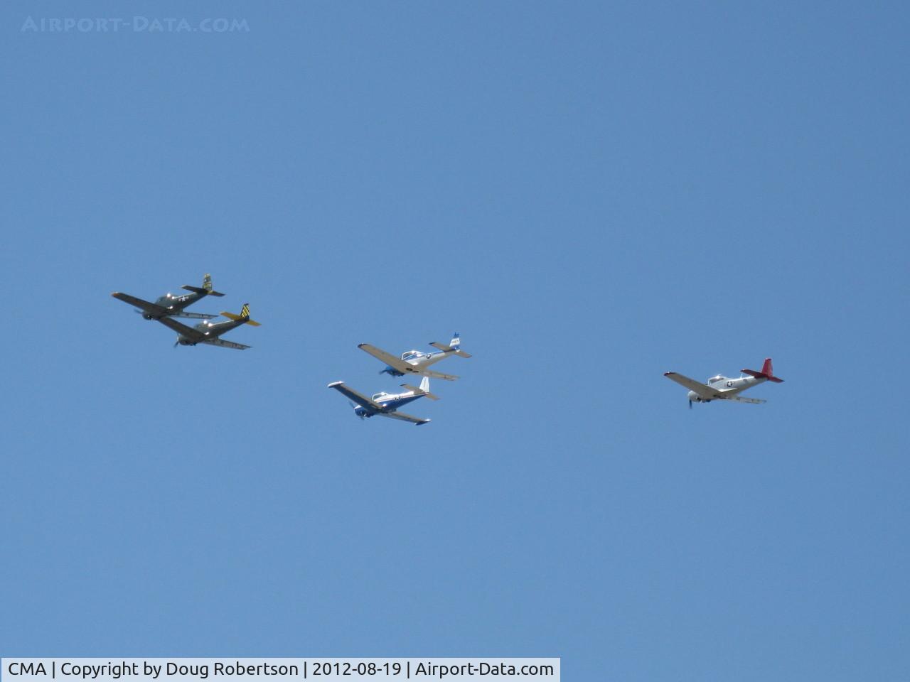 Camarillo Airport (CMA) - Navions in formation flight over 26, Wings Over Camarillo Airshow 2012