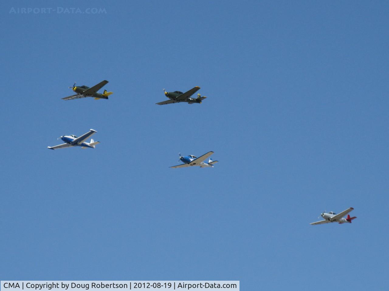 Camarillo Airport (CMA) - Navions in formation flight over 26, Wings Over Camarillo Airshow 2012