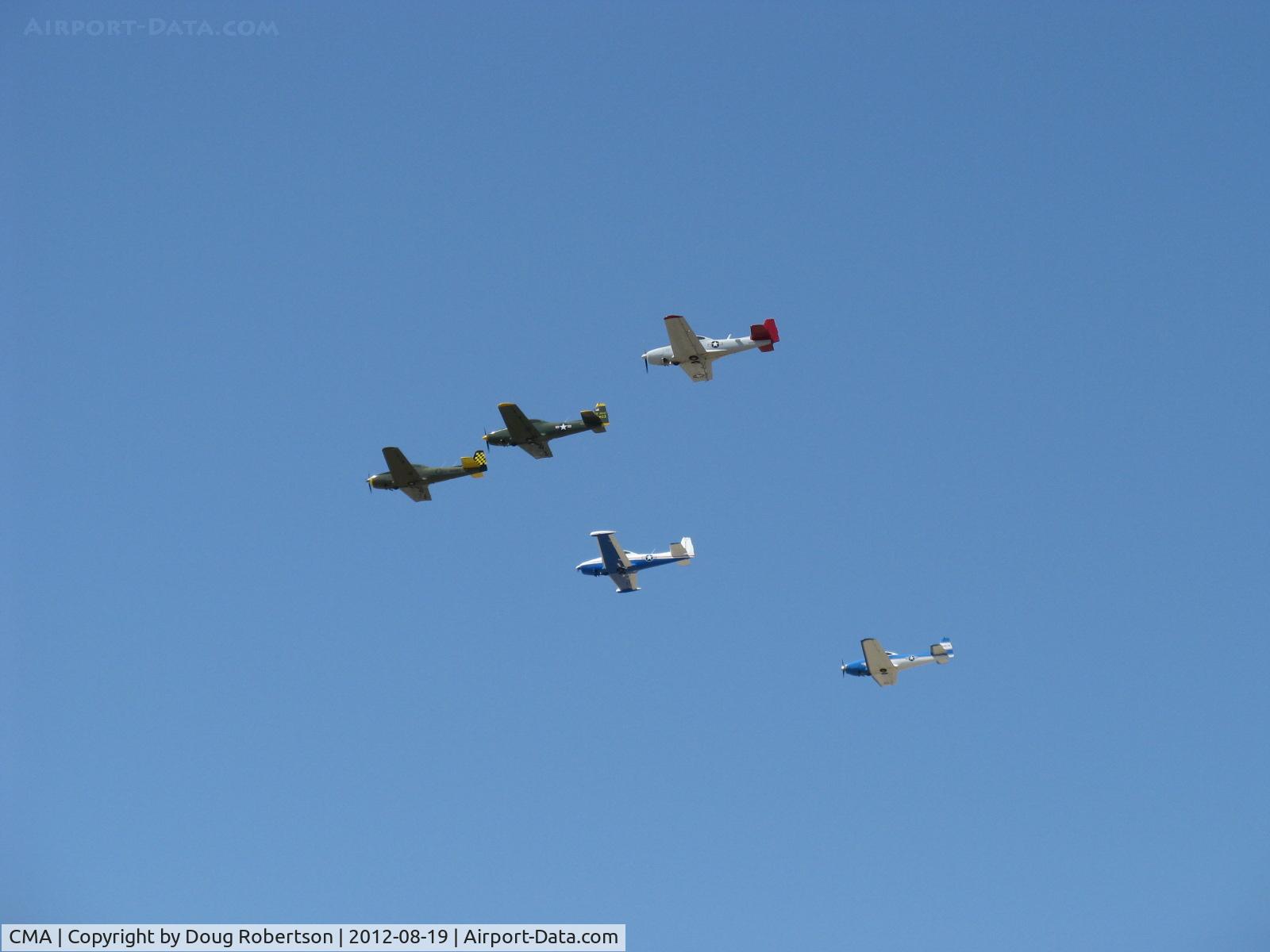 Camarillo Airport (CMA) - Navions in formation flight over 26, Wings Over Camarillo Airshow 2012