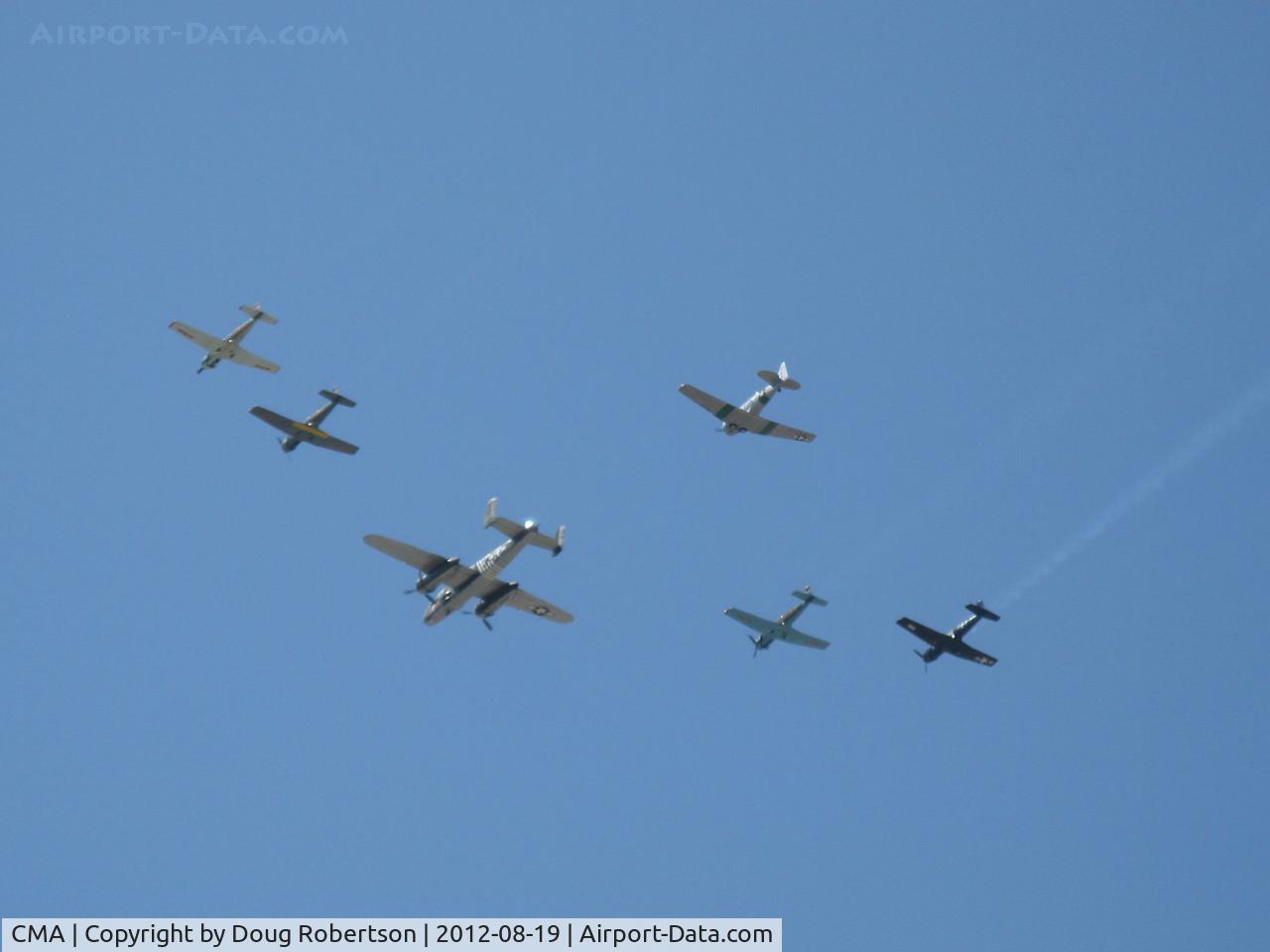 Camarillo Airport (CMA) - Condor Squadron formation flight over 26 with N45366 'D-Day Doll'