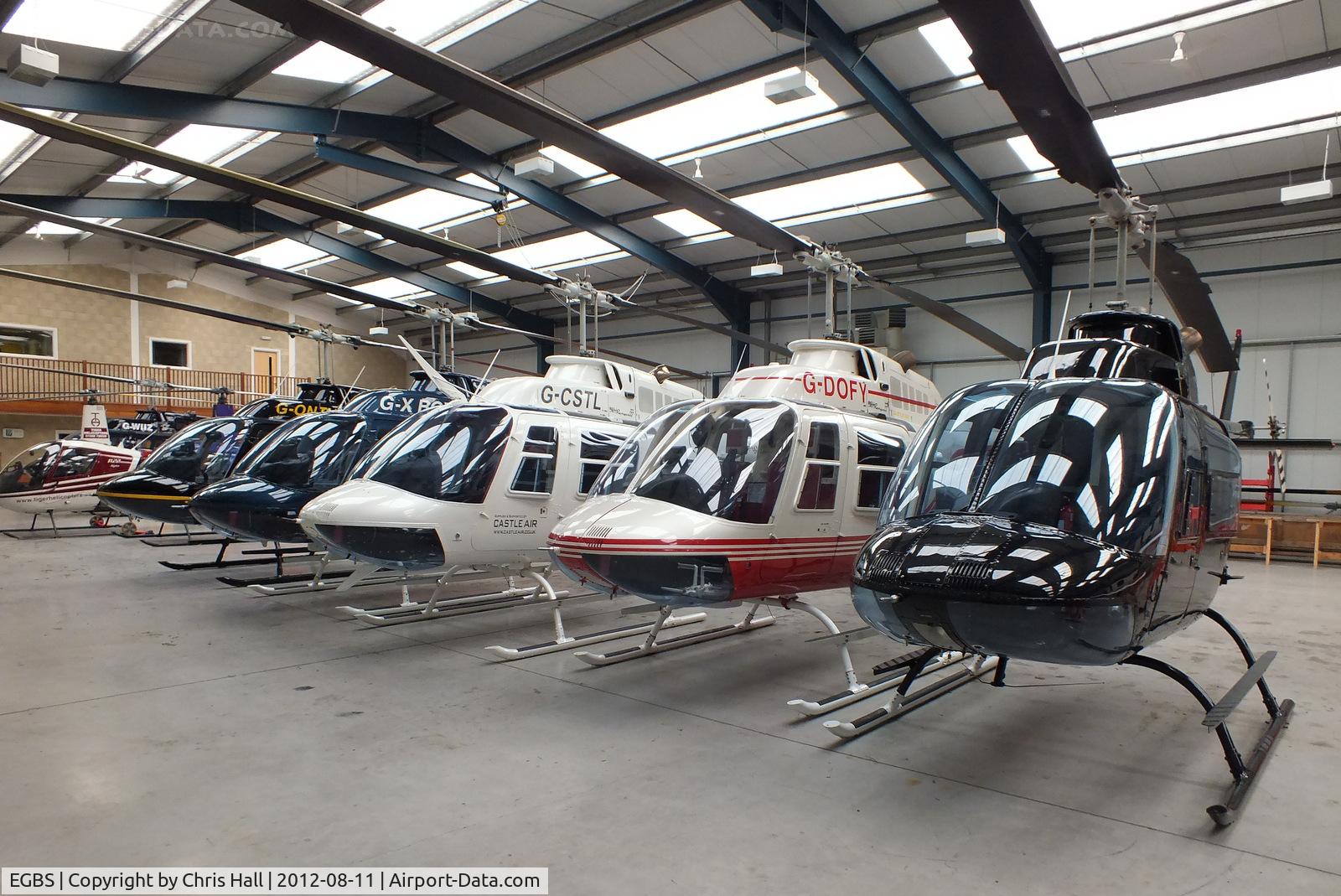 Shobdon Aerodrome Airport, Leominster, England United Kingdom (EGBS) - inside the Tiger Helicopter's Hangar at Shobdon Airfield, Herefordshire