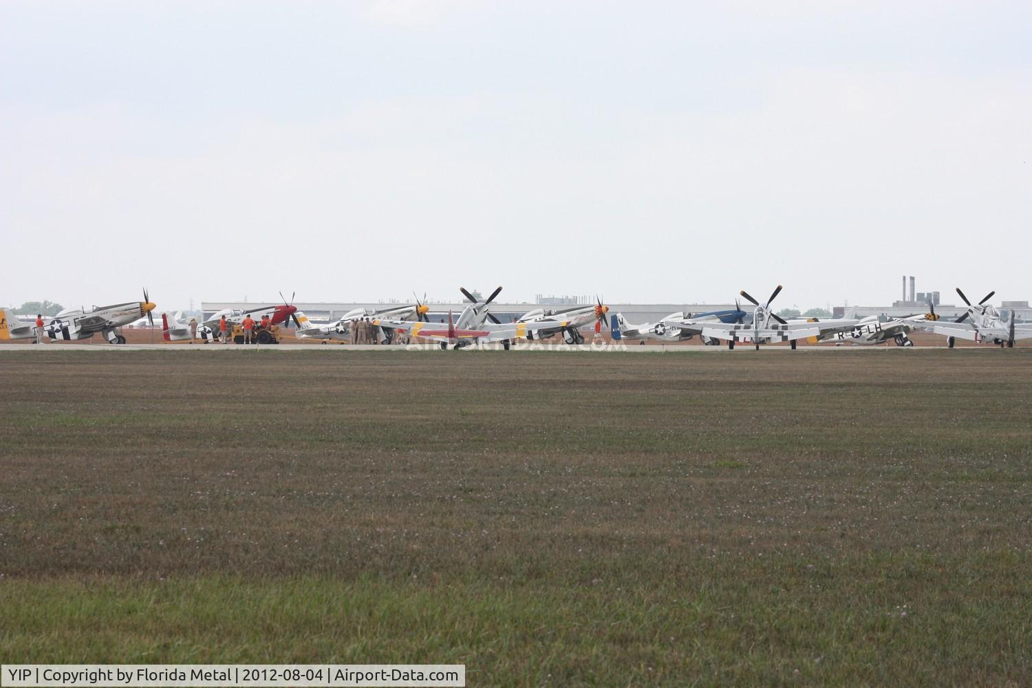 Willow Run Airport (YIP) - Mustangs getting ready to go out