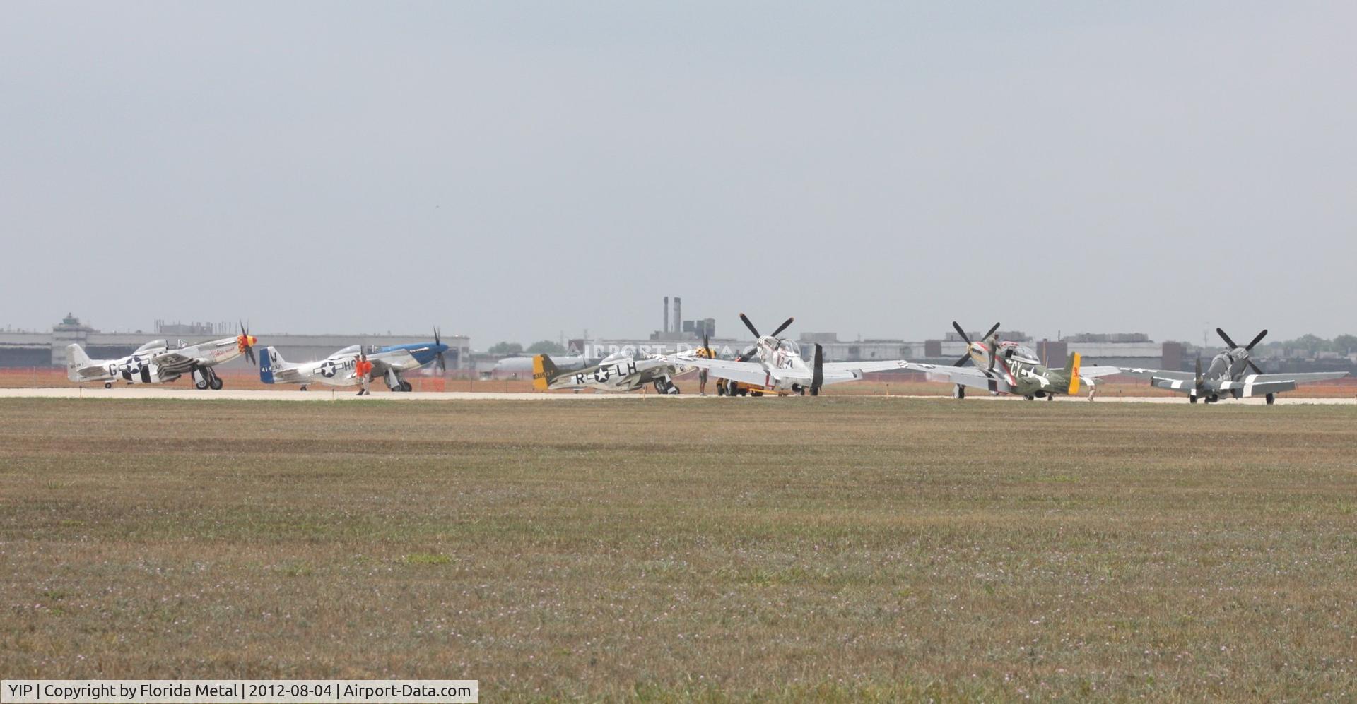Willow Run Airport (YIP) - Mustangs getting ready to head out