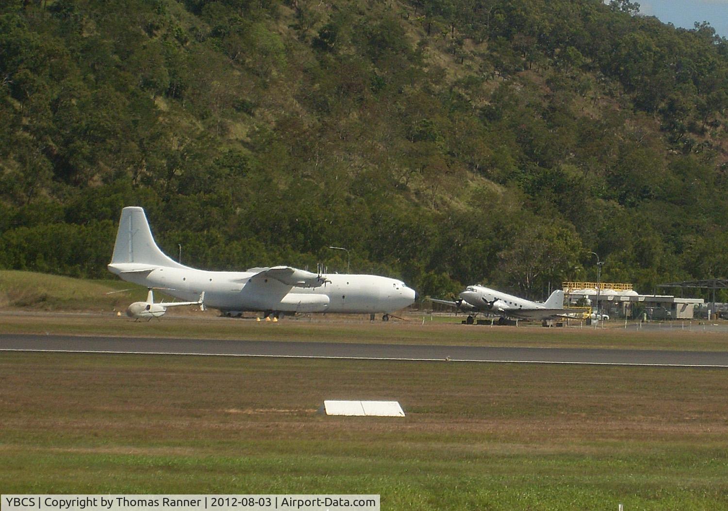 Cairns International Airport, Cairns, Queensland Australia (YBCS) - rare view: Shorts Belfast and a DC-3